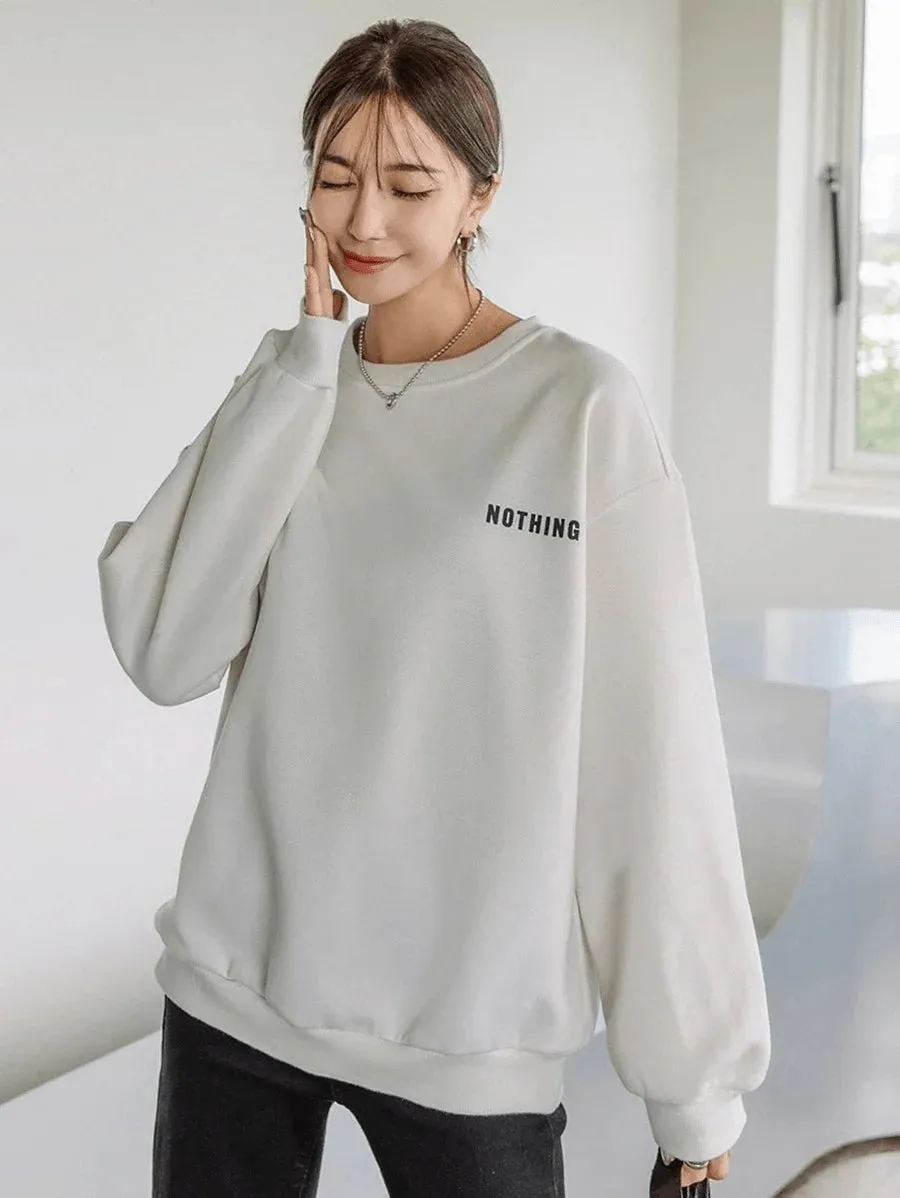 SXV  'nothing ORIGNAL’ Printed Cool Aesthetic Drop Shoulder Oversized Baggy Sweatshirt