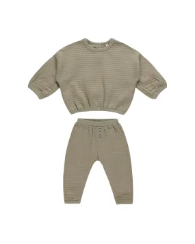 Textured Sweat Set | Olive