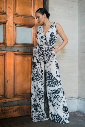 Tie Dye Print Fashion Woven Jumpsuit