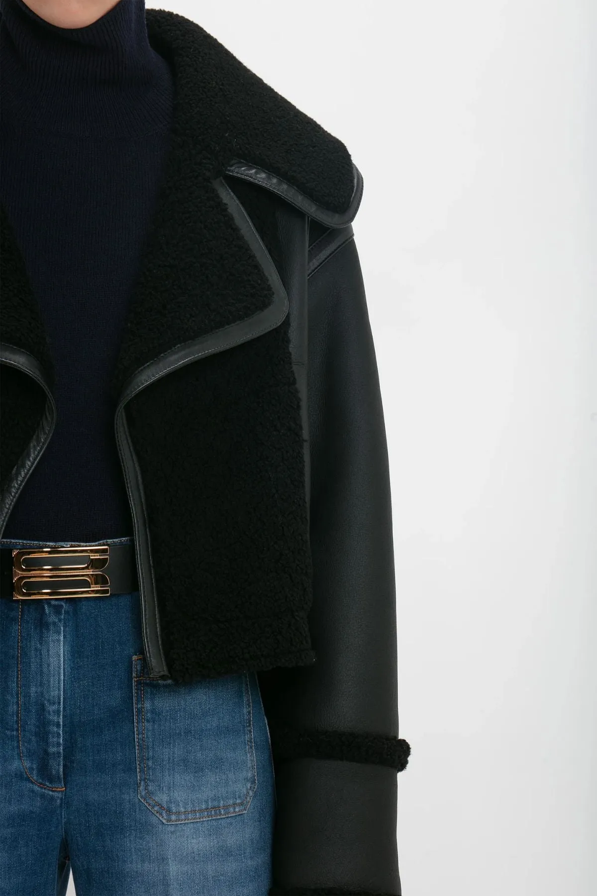 Victoria Beckham Shearling Jacket - Black