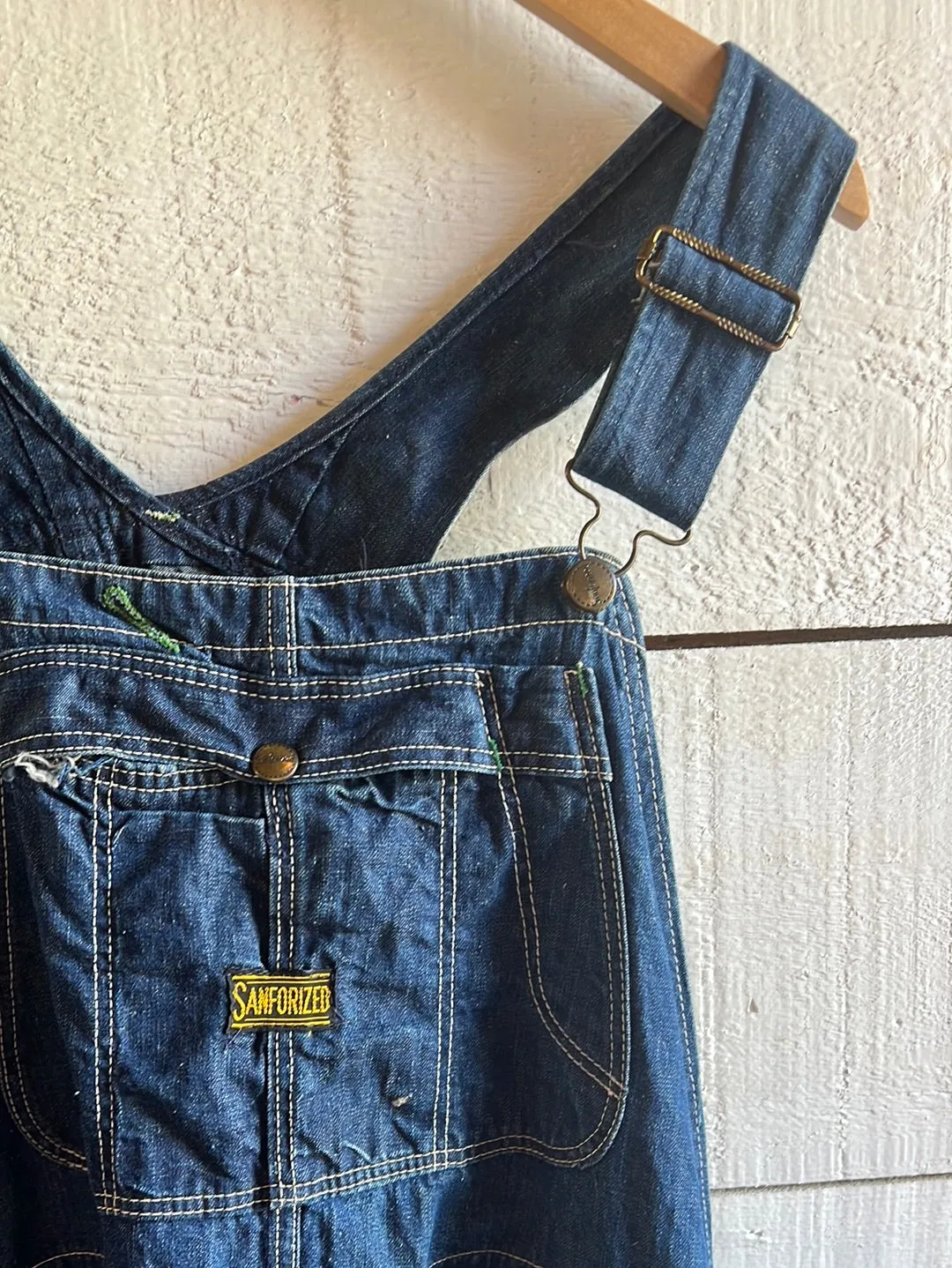 Vintage Denim Sanforized Overalls