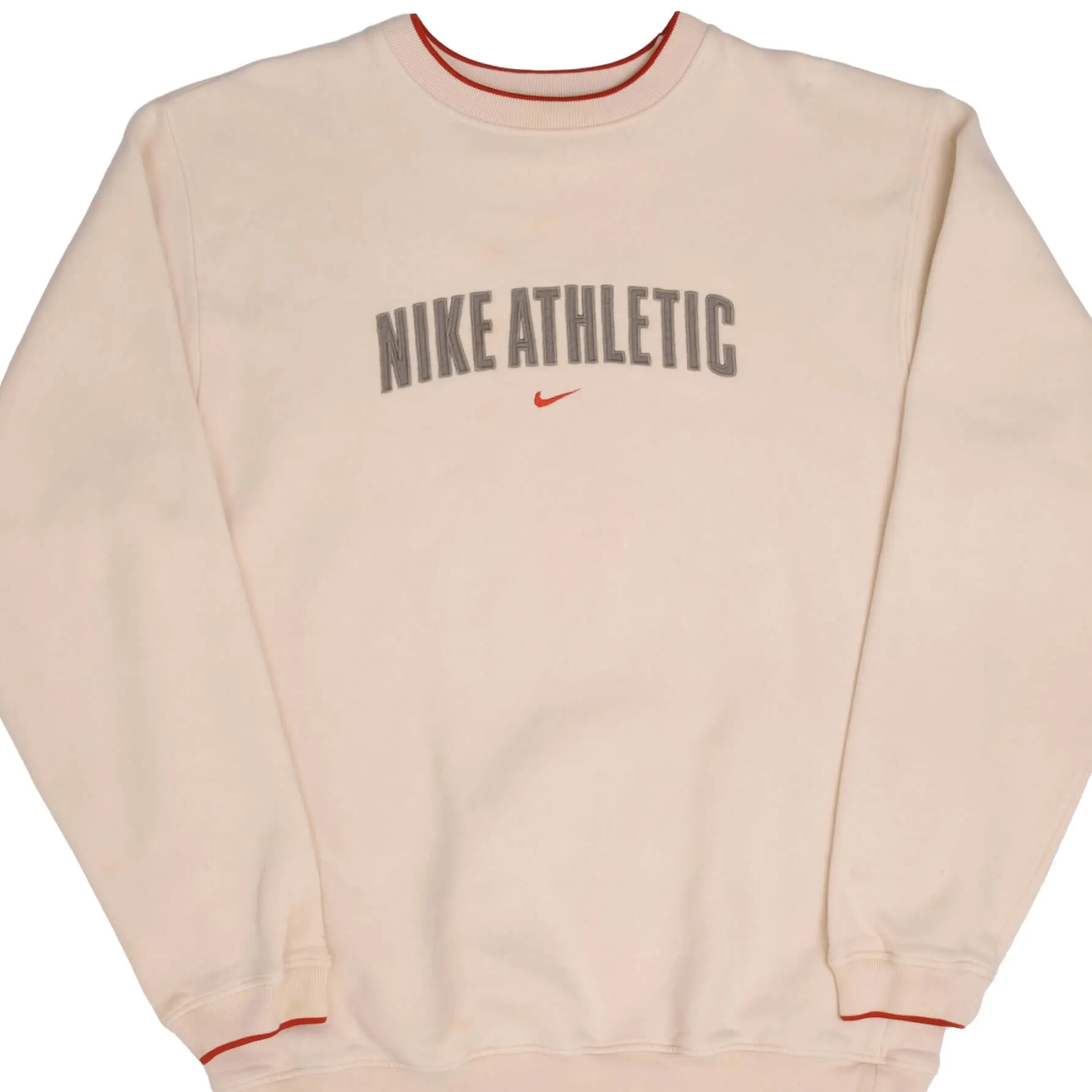 VINTAGE NIKE ATHLETIC SWOOSH BEIGE SWEATSHIRT 2000S SIZE XL