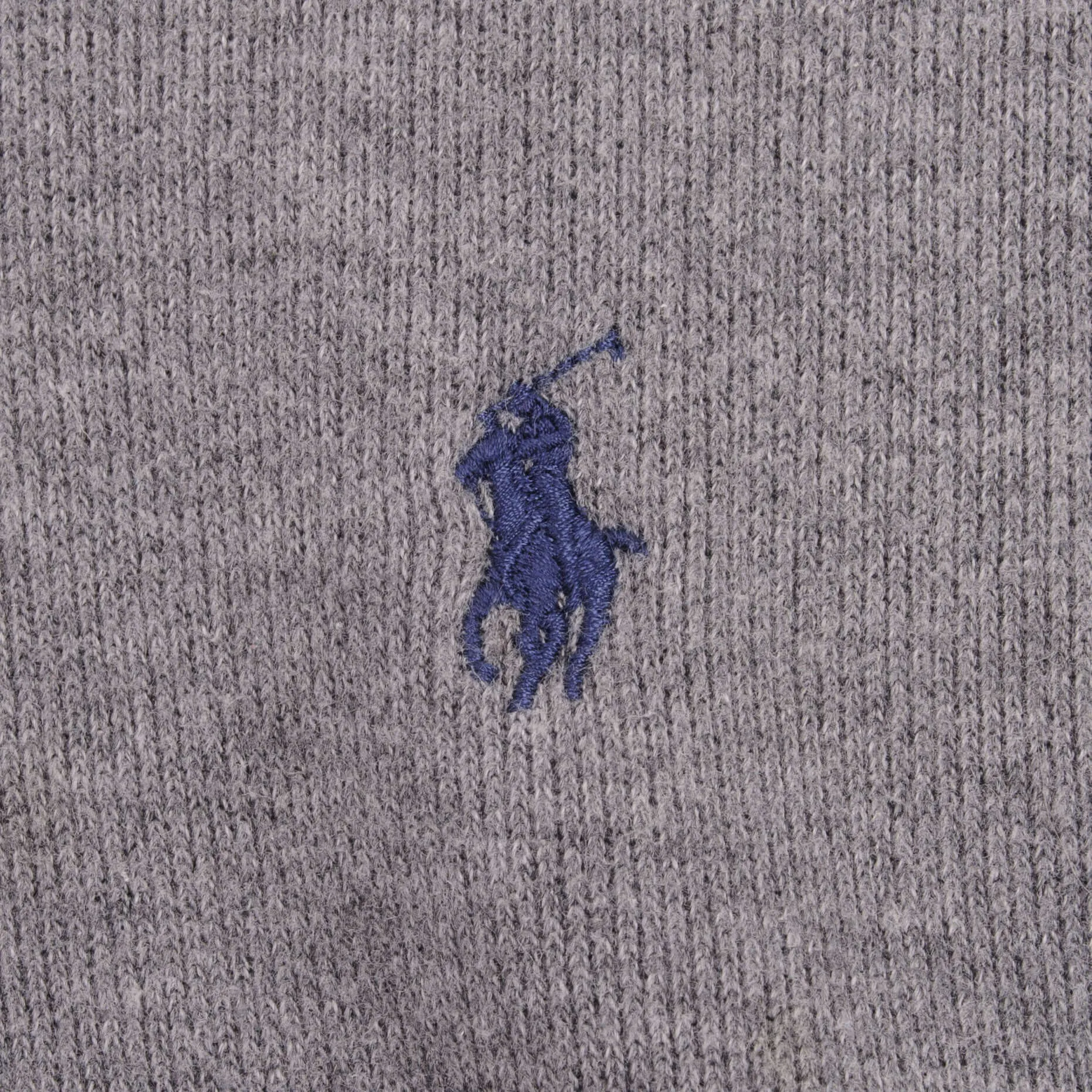 VINTAGE POLO RALPH LAUREN GRAY QUARTER 1/4 ZIP SWEATER 1990S SIZE LARGE