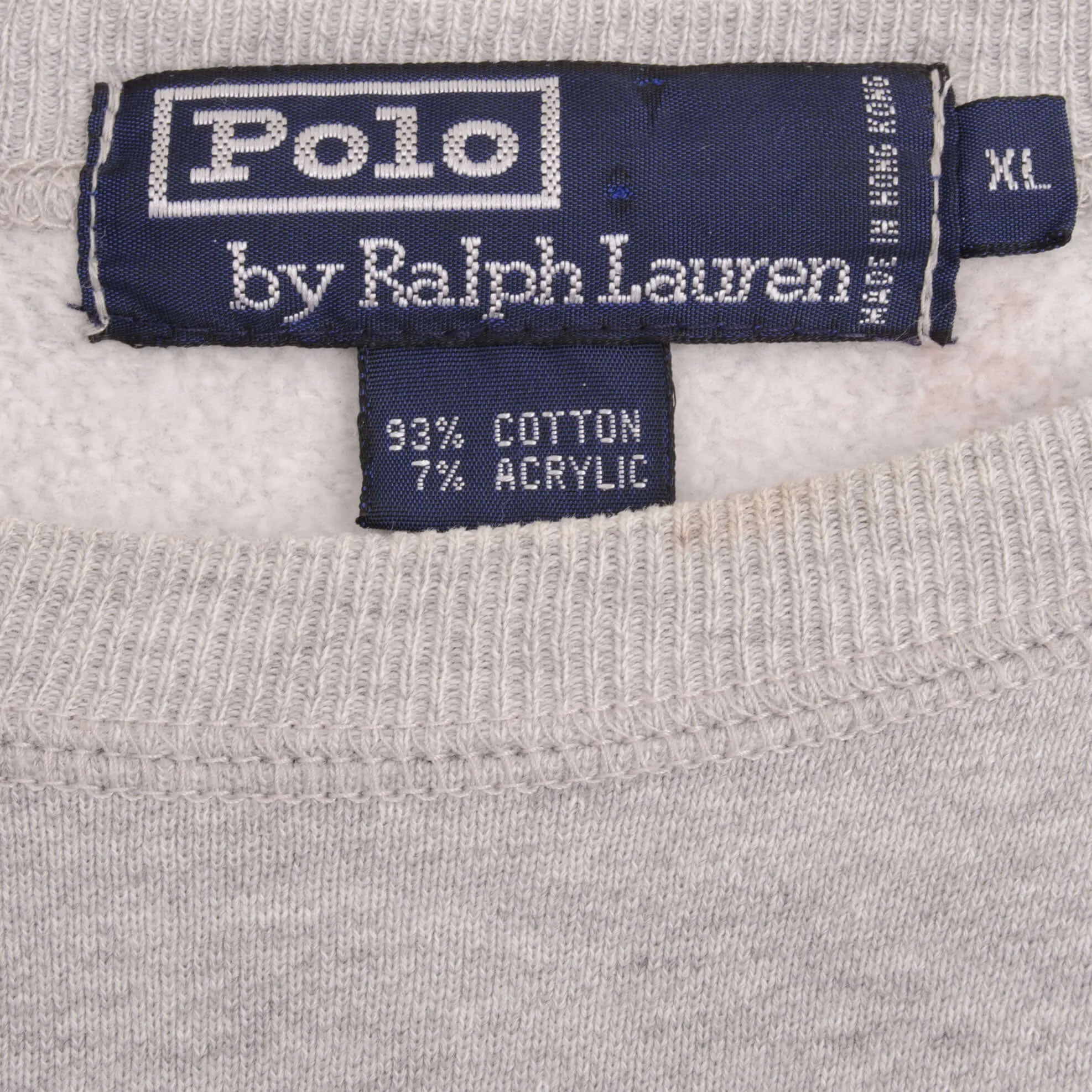 VINTAGE RALPH LAUREN GREY CLASSIC CREWNECK SWEATSHIRT XL 1990S