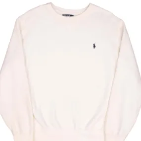 VINTAGE RALPH LAUREN WHITE CLASSIC CREWNECK HEAVYWEIGHT SWEATSHIRT LARGE 1990S