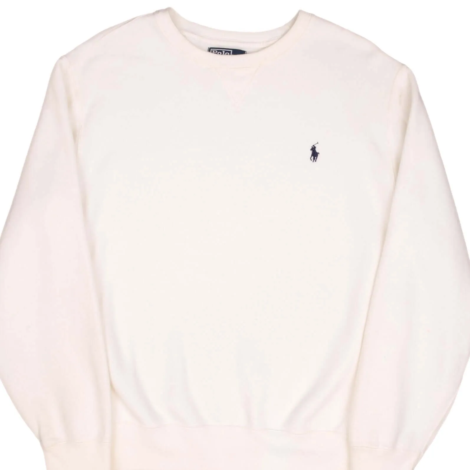 VINTAGE RALPH LAUREN WHITE CLASSIC CREWNECK HEAVYWEIGHT SWEATSHIRT LARGE 1990S