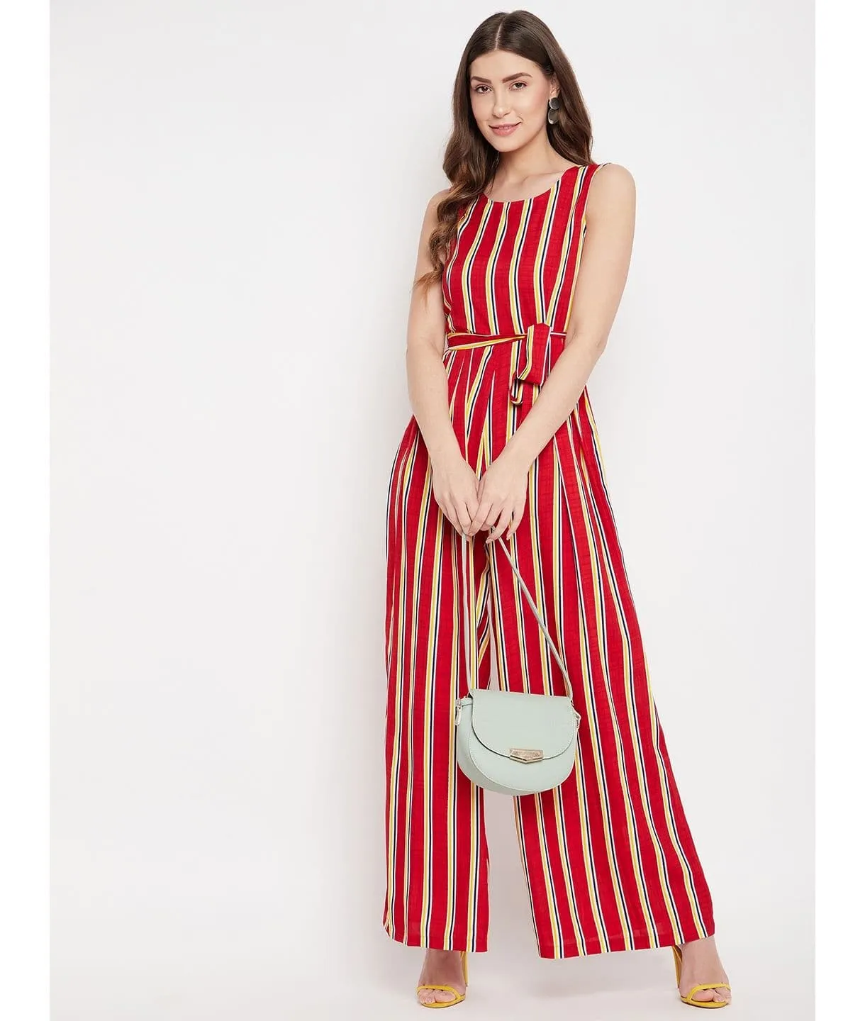 Waist-Tie Full Length Palazzo Jumpsuit