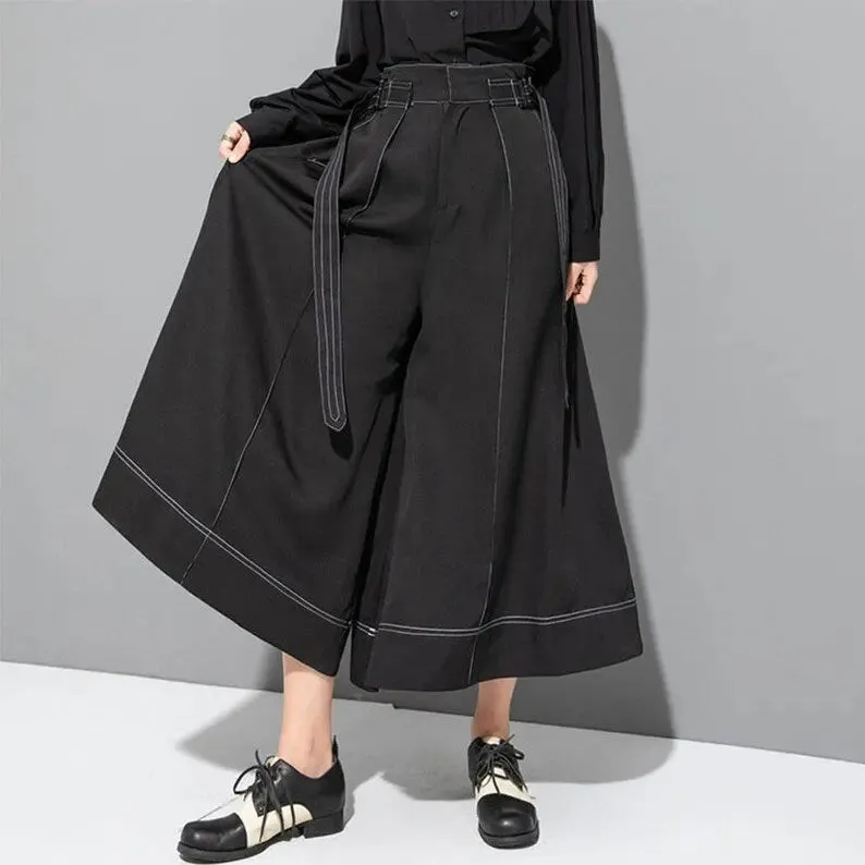 Wide Leg Black Pants for Women - Versatile Harajuku Y2K Streetwear