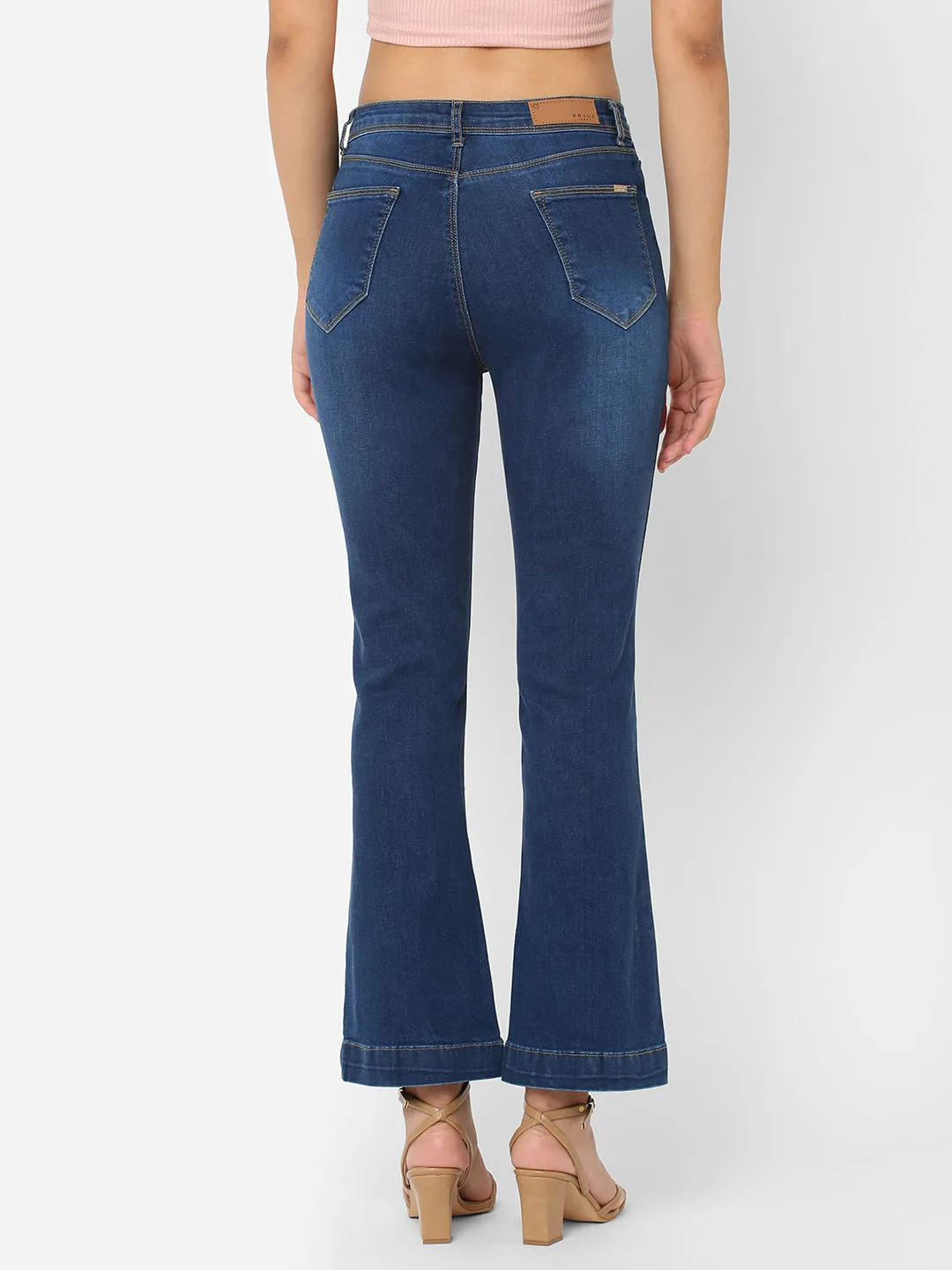 Women High-Rise Mini Flare Jeans