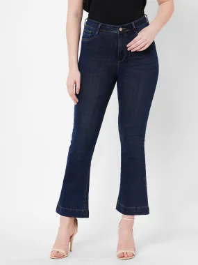 Women High-Rise Mini Flare Jeans