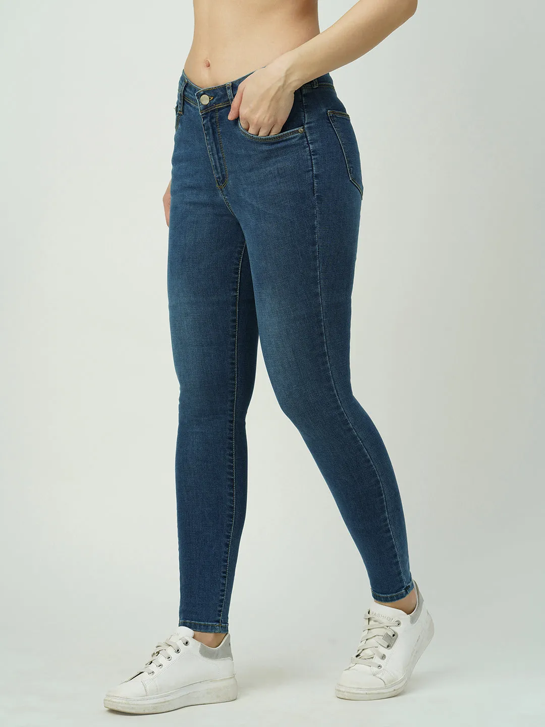 Women High-Rise Mini Flare Jeans