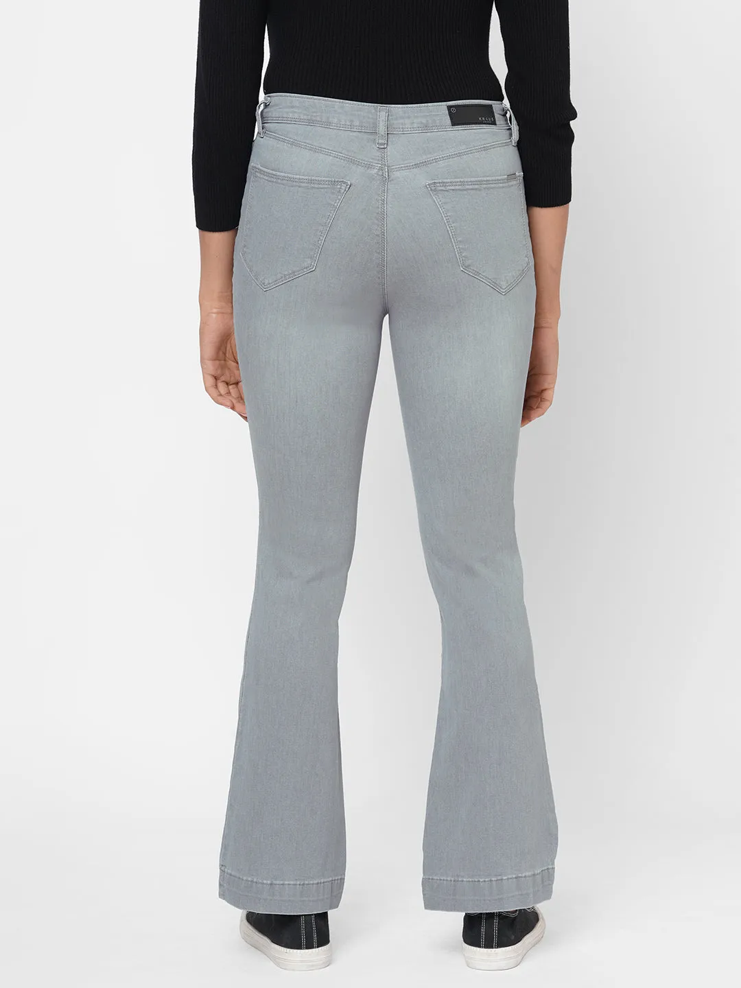 Women High-Rise Mini Flare Jeans