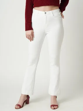 Women High-Rise Mini Flare Jeans