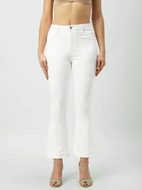 Women High-Rise Mini Flare Jeans