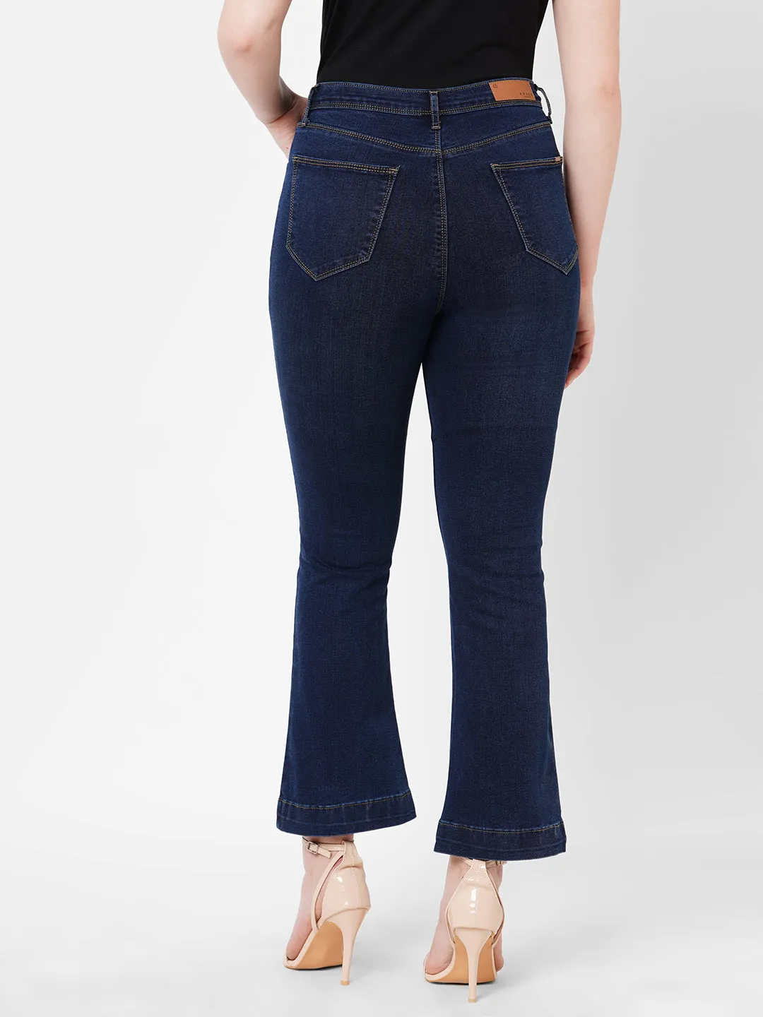 Women High-Rise Mini Flare Jeans