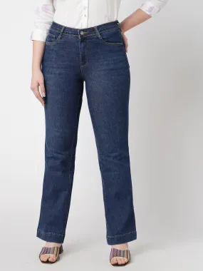 Women High-Rise Mini Flare Jeans