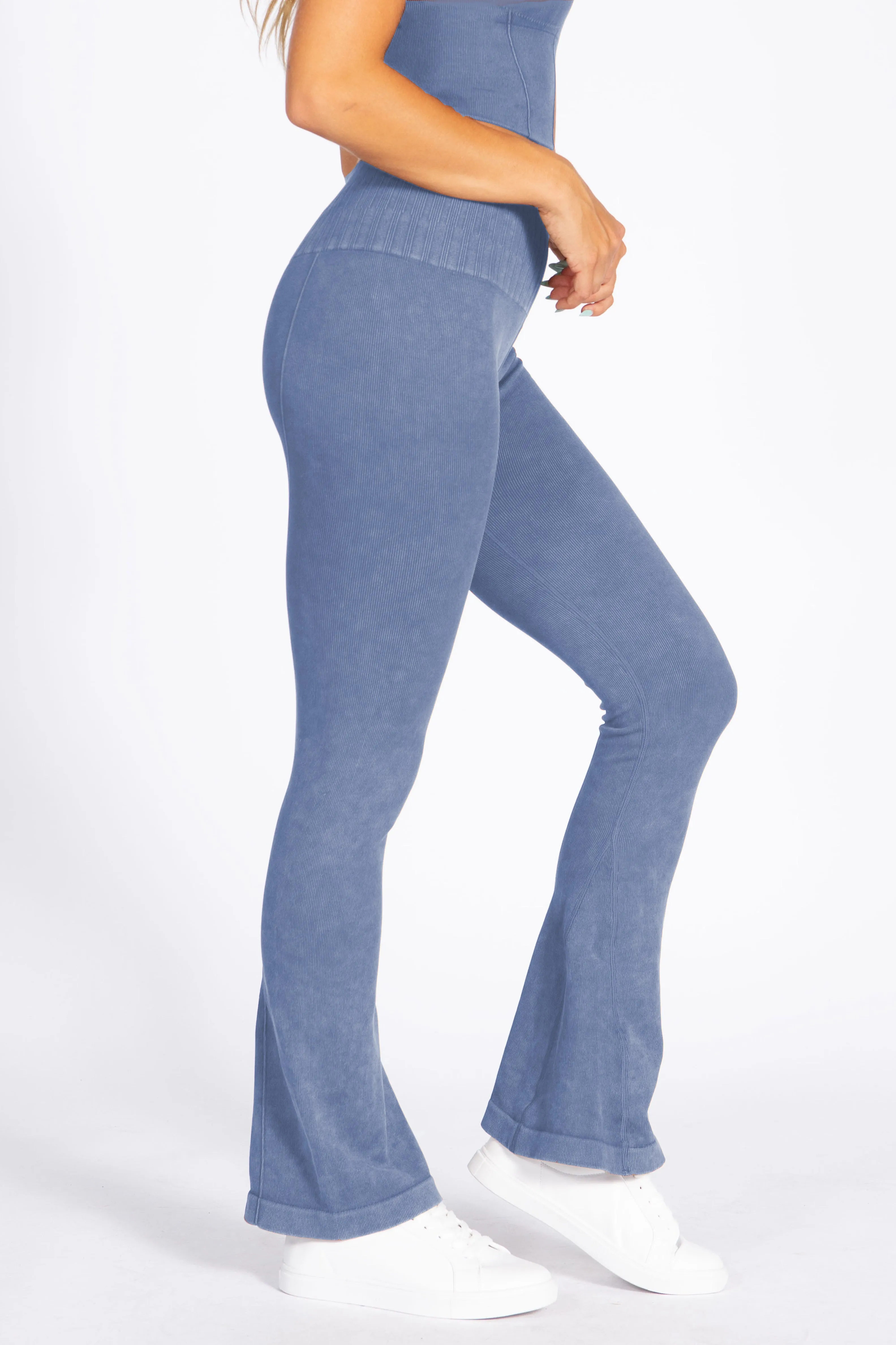 Women's Stone-Washed Active Flared Pants