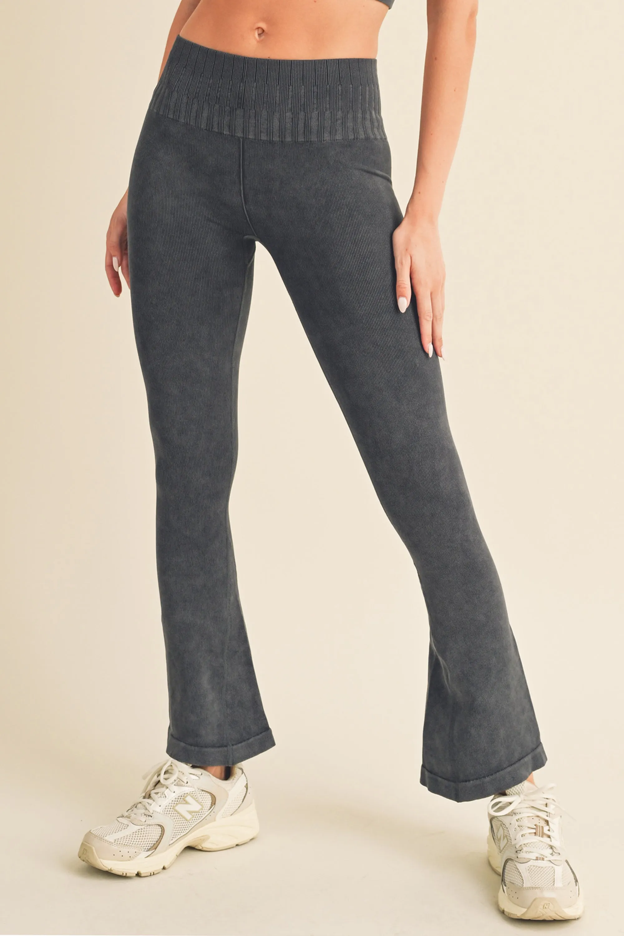 Women's Stone-Washed Active Flared Pants