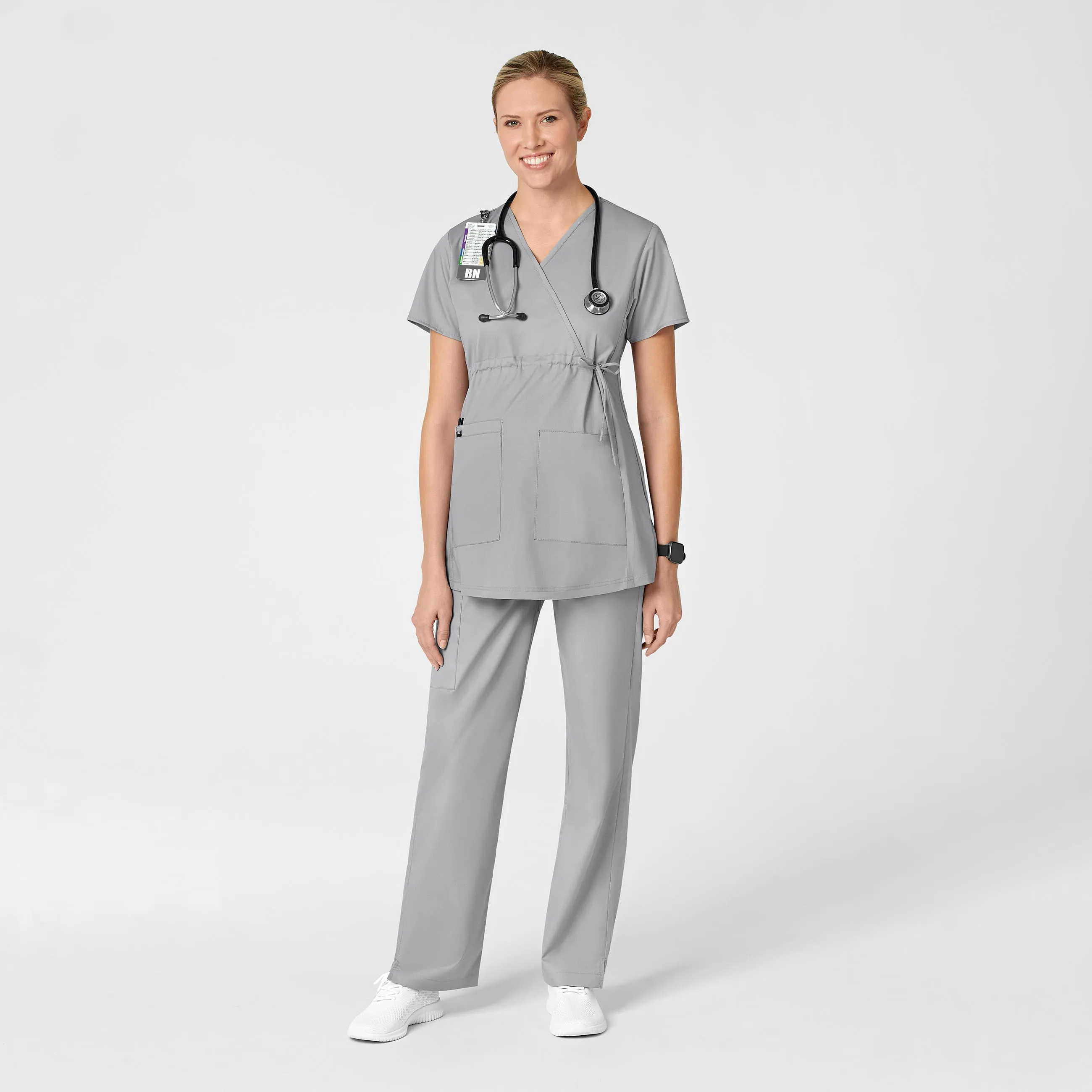 WonderWORK Maternity Cargo Scrub Pant - Grey