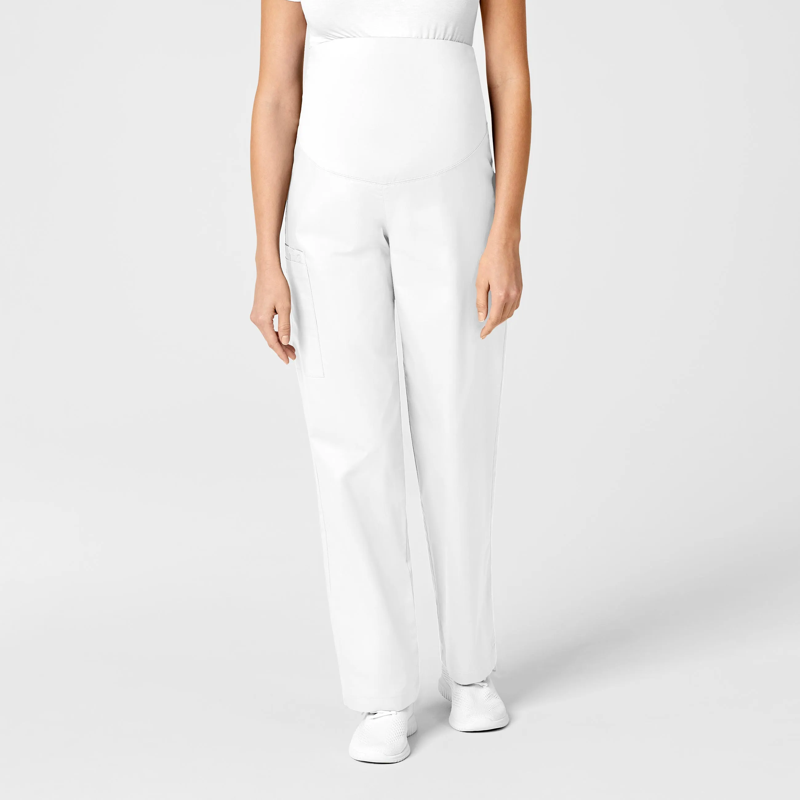 WonderWORK Maternity Cargo Scrub Pant - White